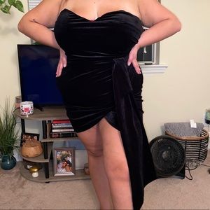 Velvet Strapless Dress